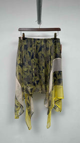 Diesel Sheer Floral Hybrid Silk Skirt
