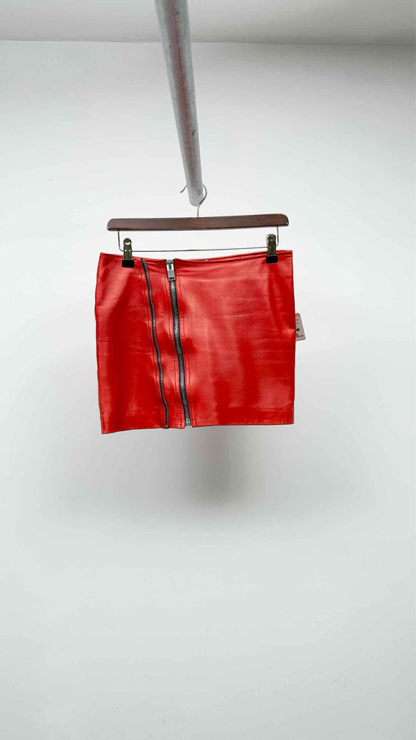 Saint Laurent Zip-up Leather Mini Skirt