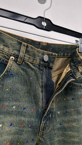 Martine Rose Rhinestone Crystal Gem Jeans