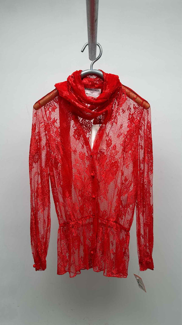 Balenciaga Floral-lace Blouse