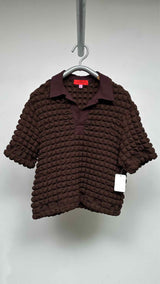 Eckhaus Latta Bubble-texture Polo Shirt