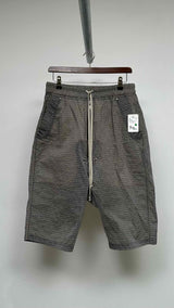 Rick Owens Grid Pattern Drawstring Bermuda Shorts