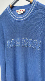 Marni Logo-patched Ribbed Sweater