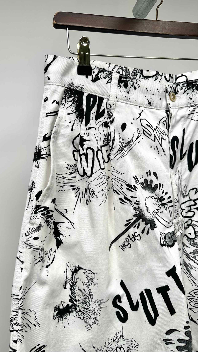Comme Des Garçons Shirt Printed Wide Shorts