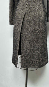 Margiela Double-breast Fuzzy Weave Long Over Coat