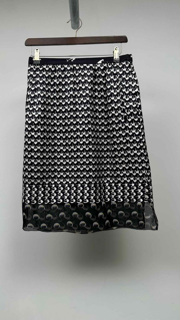 Louis Vuitton Bottom Sheer Printed Silk Skirt