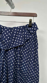 Comme Des Garcons Pleated Polka-dot Drop-clutch Pants