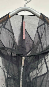 Rick Owens Lilies L/S Mesh Cropped Zip-Up Hoodie