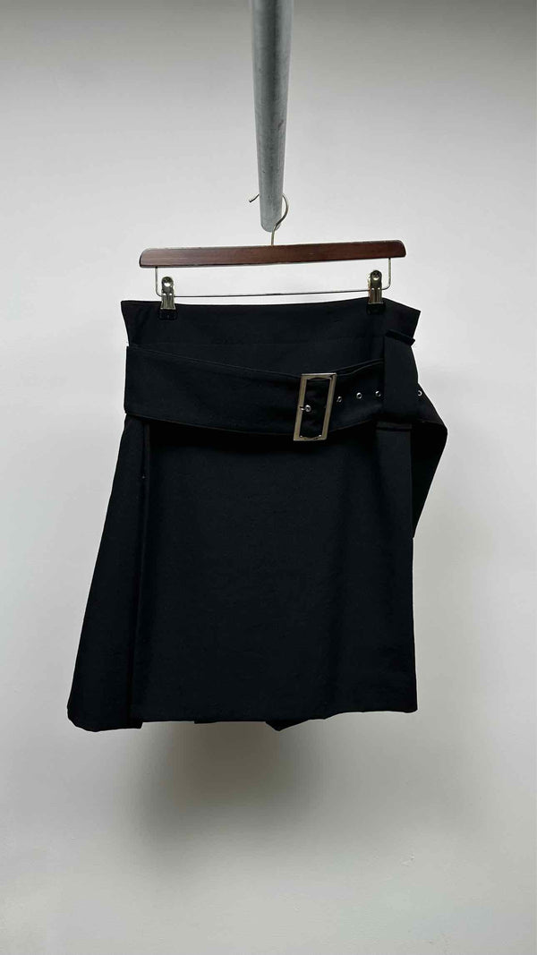 Yohji Yamamoto Back Pleated Belted Wrap Skirt