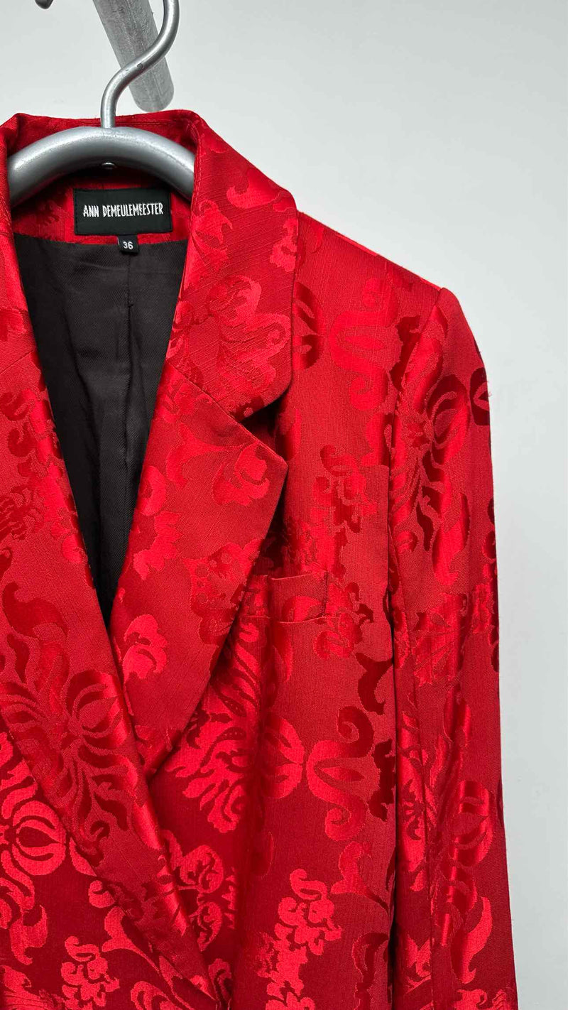 Ann Demeulemeester Botanical Jacquard Blazer Jacket