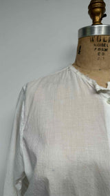Ann Demeulemeester L/S Collarless Belted Crinkled Shirt Dress