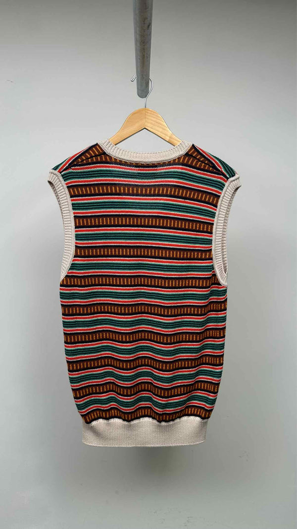 Drake's Stripe V-neck Vest