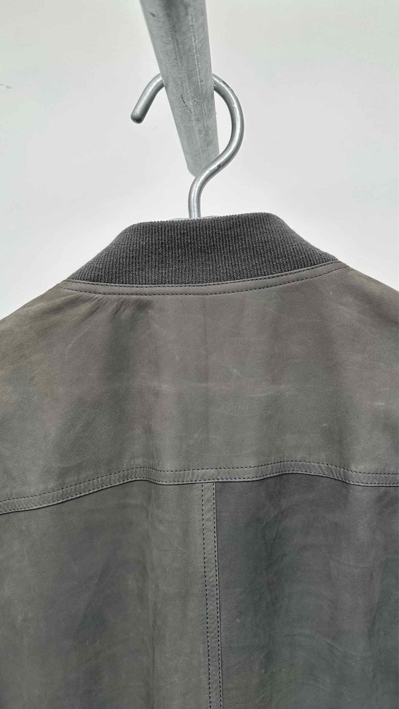 Rick Owens Leather Bomber Jacket