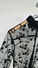 Versus Safety-pin Embroidered Mesh Shirt