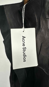 Acne Studios Crinkled Collar-less Leather Jacket