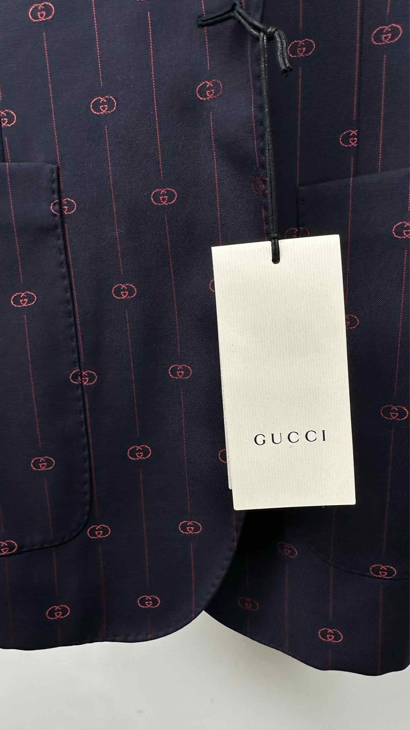 Gucci GG Monogram Pin-stripe Blazer Jacket