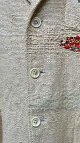 Yohji Yamamoto Pour Homme Raw-silk Tweed Blazer Jacket