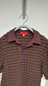 Eckhaus Latta Bubble-texture Polo Shirt