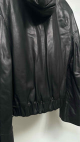 Helmut Lang Hooded Quilted-lining Leather Jacket