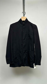 Comme Des Garcons Homme Stand-collar Pin-stripe Jacket