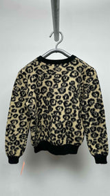 CELINE Inside-out V-neck Leopard Sweater
