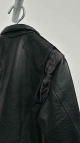 Sacai Zip-detailed Layered Leather Riders Jacket