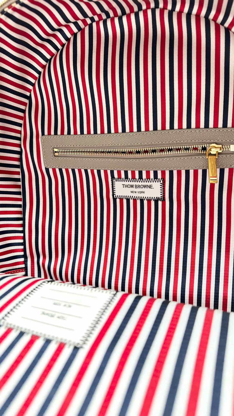 Thom Browne White Contrast Leather Backpack