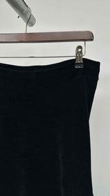 Christian Dior Drawstring-waist CD Embellished Velvet Skirt