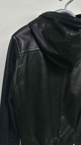 Burberry Zip-up Hooded Leather Jacket