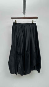 Noriko Maeda Pleated Bow-detailed Silk Wide Skirt
