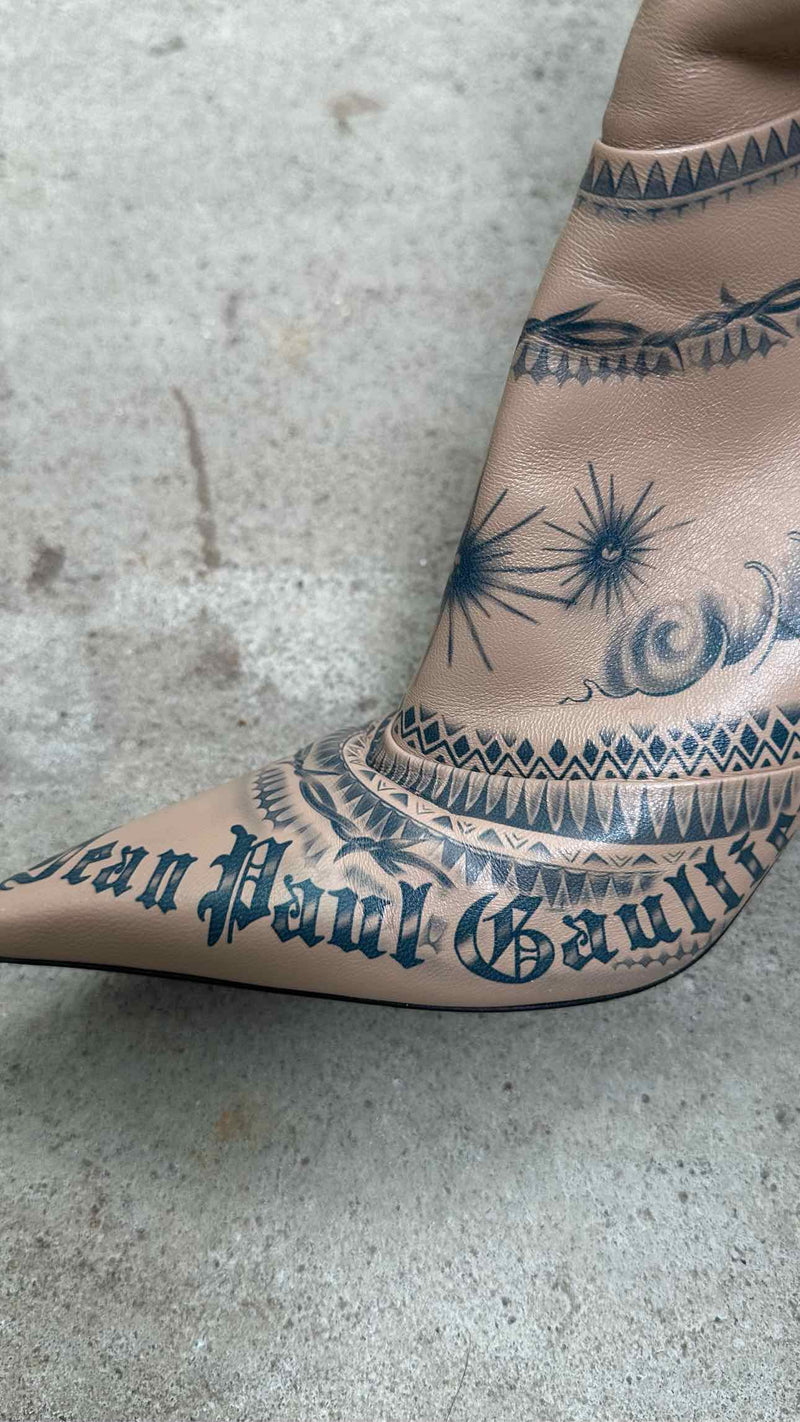 Jean Paul Gaultier Tattoo Long Heel Boots