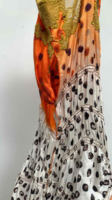 Jean Paul Gaultier N/S Ruched Side-color Printed Dress