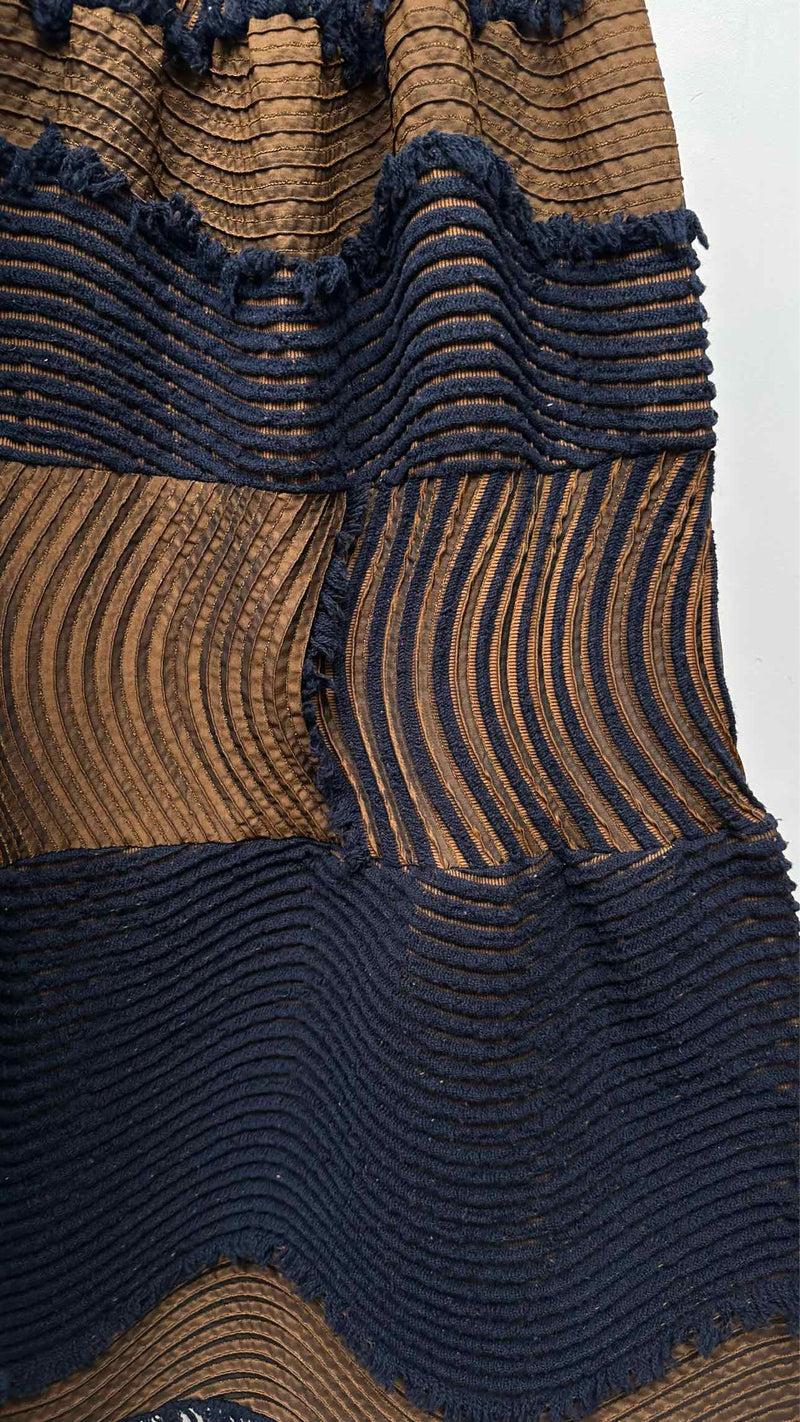 Issey Miyake Wavy-pleated Two-tone Hybrid Skirt