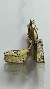 Bottega Veneta Python Buckled Platform Pumps