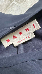 Marni L/S Assymetrical Stitching Bow-scarf Dress