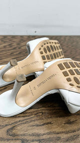 Bottega Veneta Lido Intrecciato Leather Heel Sandals