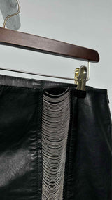 Plein sud Chain-detailed Leather Mini Skirt