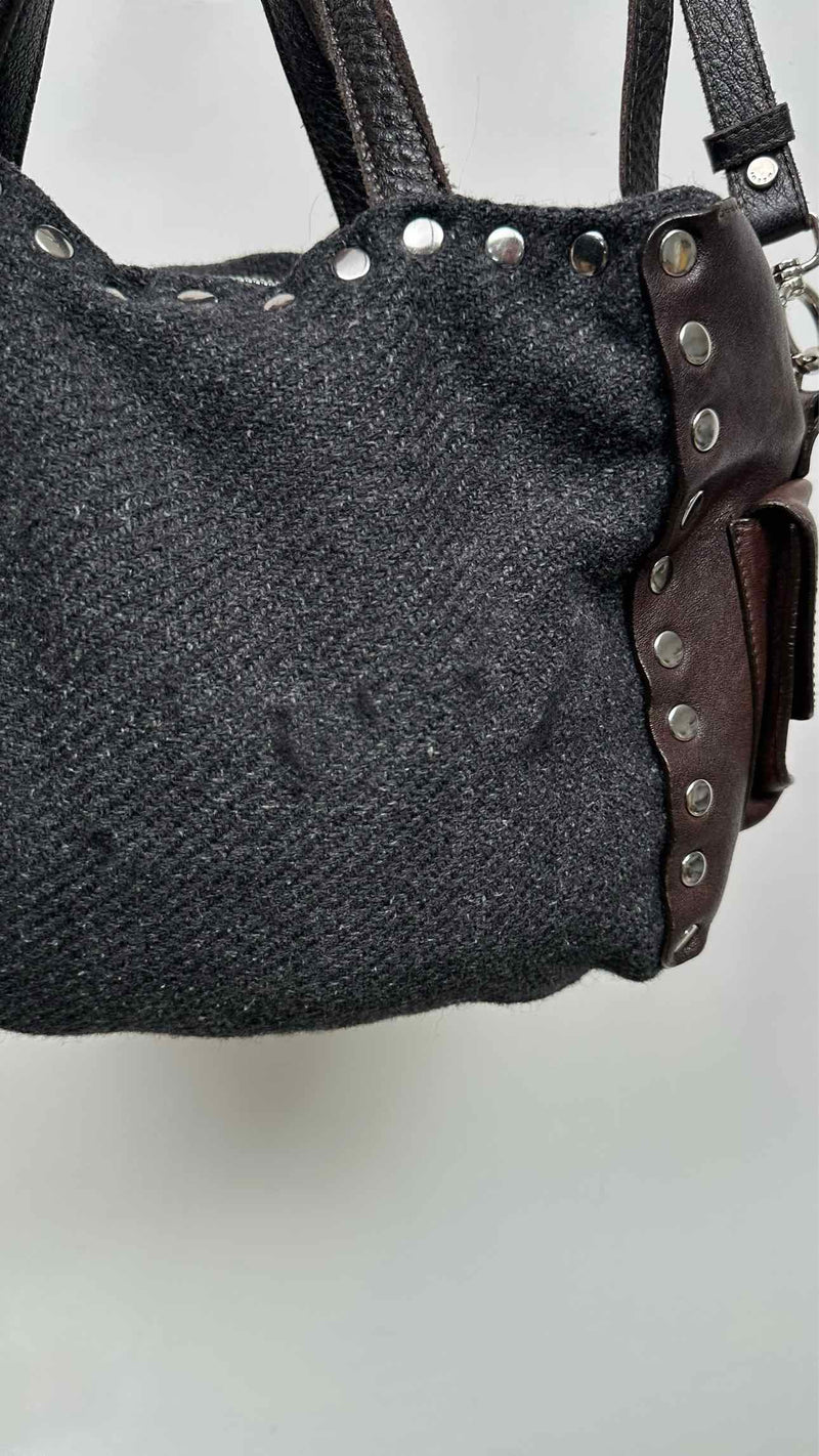 Marni Studded Multi-fabric Shoulder Bag