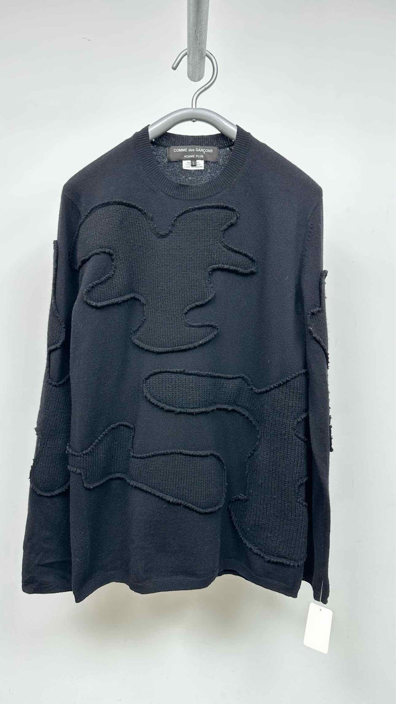 Comme Des Garcons Homme Plus Wavy-paneled Sweater