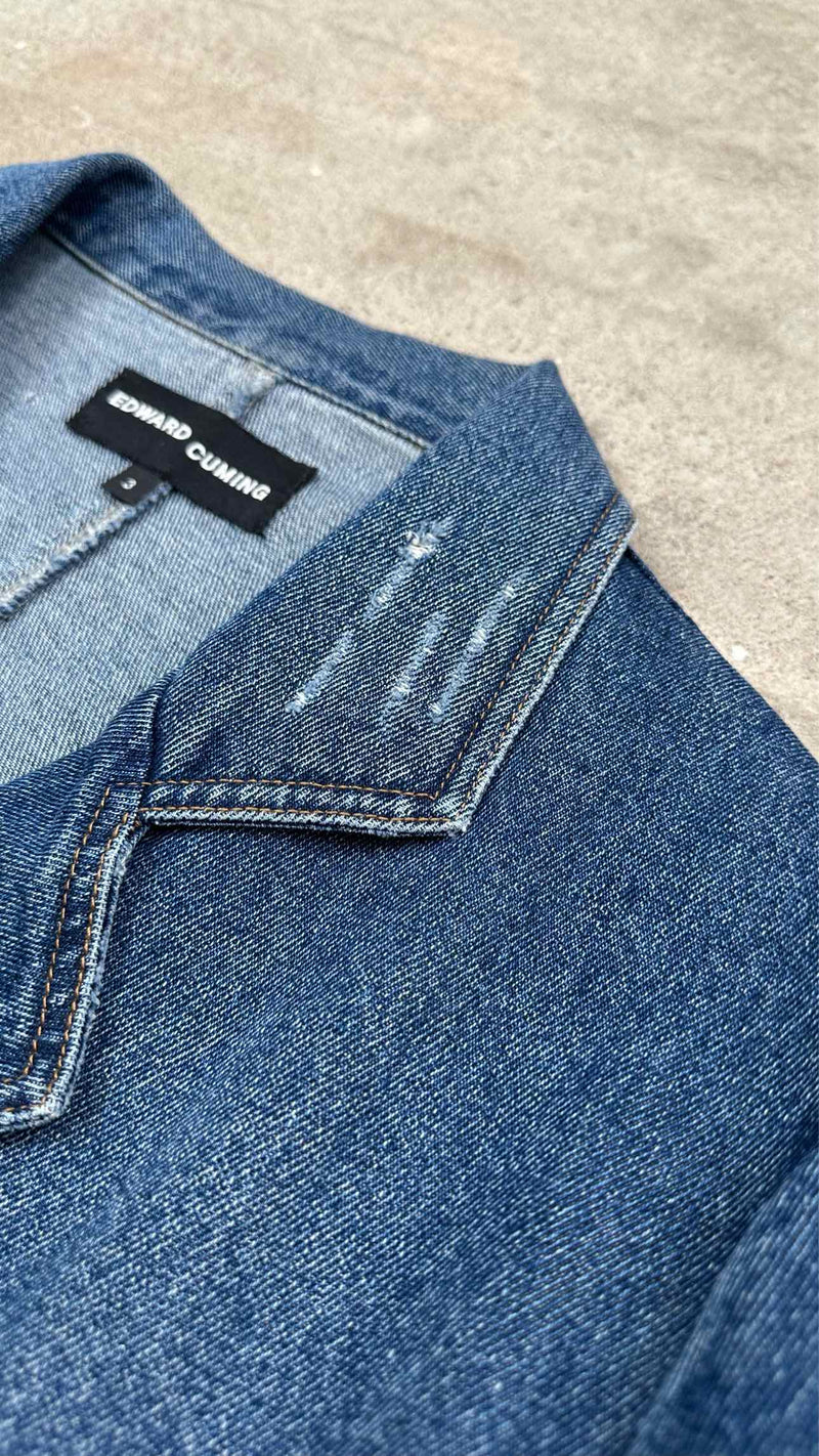 Edward Cuming Distressed Oversized Denim Tailor Jacket