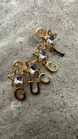 Gucci Crystal-star Script Earrings