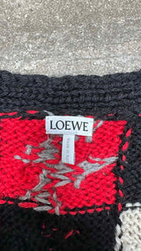 LOEWE Patchwork Cable-knit Cardigan