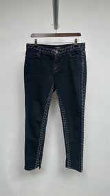 Chanel Slim-fit Chain-print Jeans