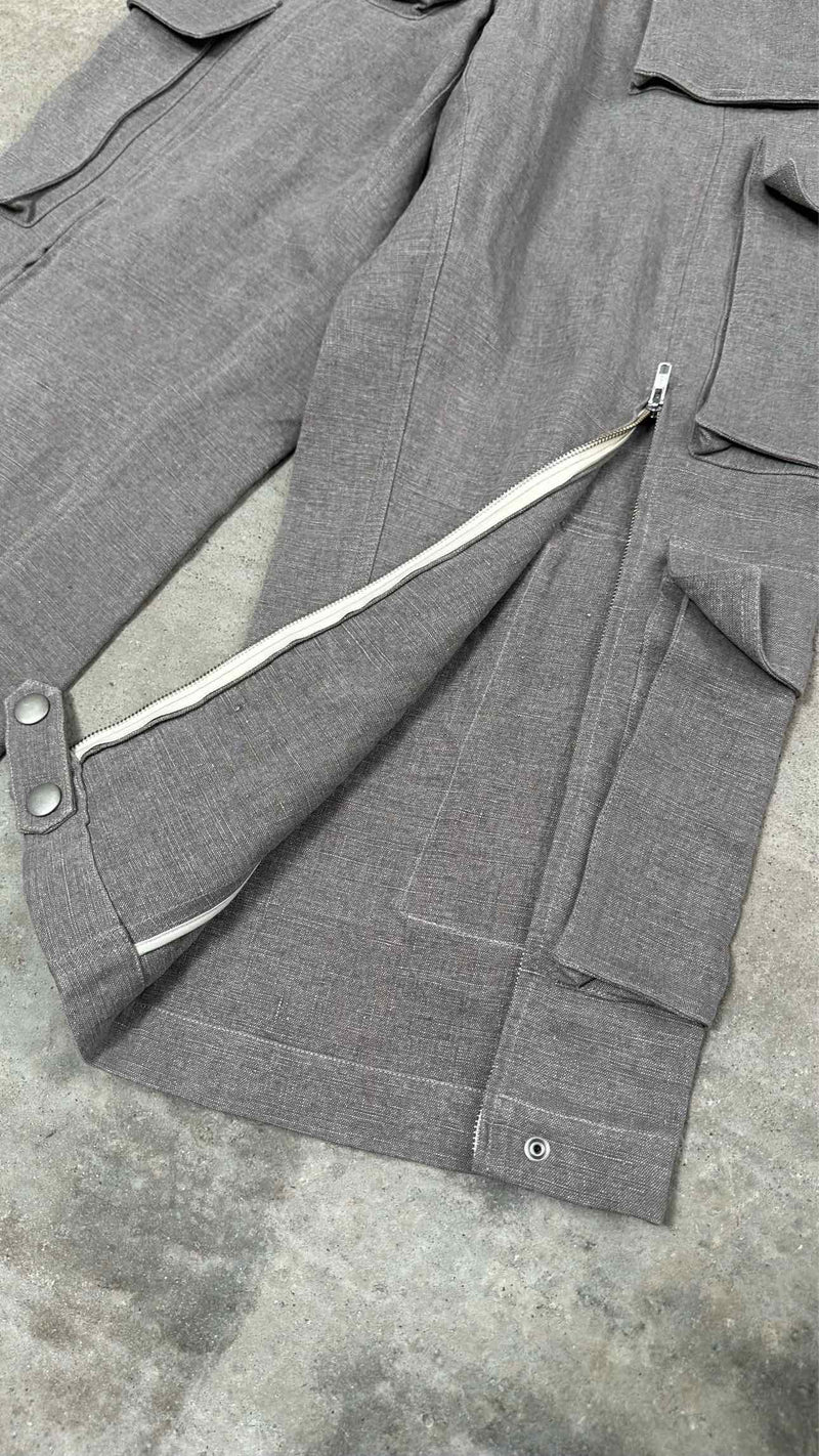 Hed Mayner Heavy-weight Linen Wide Cargo Pants