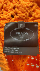 PRADA Knit Crochet Back Logo Top