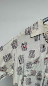 Vintage S/S Geometric-printed Silky Shirt
