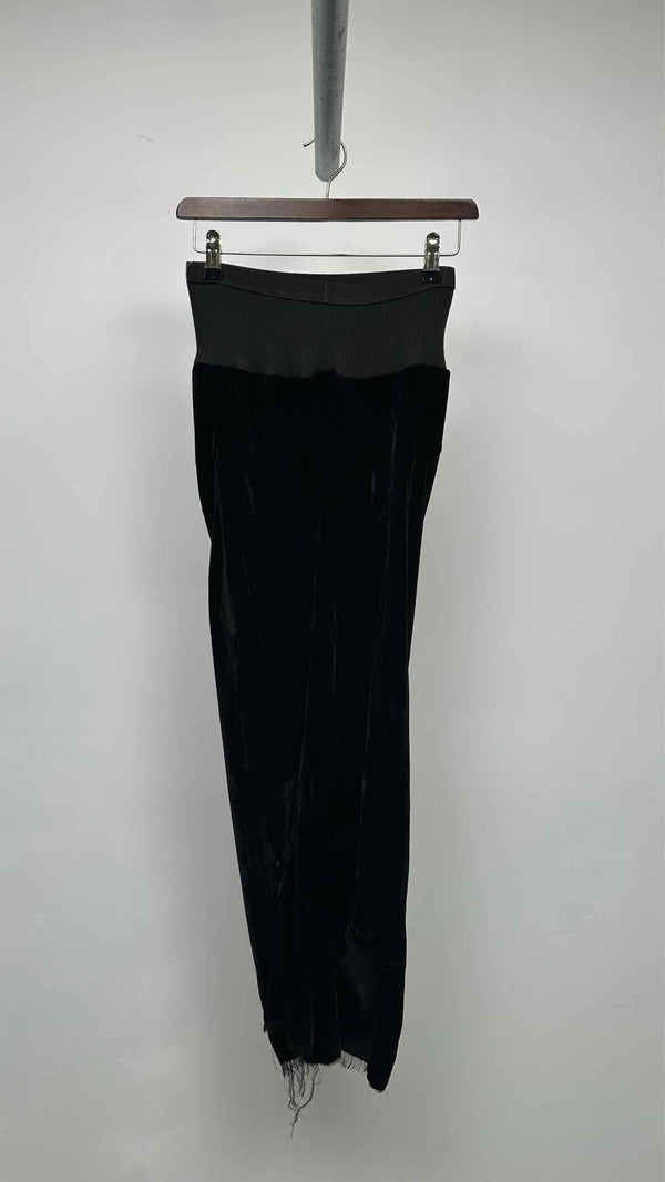 Rick Owens Velvet Draped Long Skirt