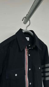 Thom Browne 4-bars Zip-up Moleskin Shirt