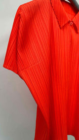 Pleats Please S/S Pleated Polo Shirt