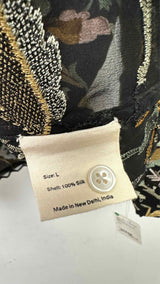 Bode Heirloom Floral-Embroidered Sheer Silk Shirt